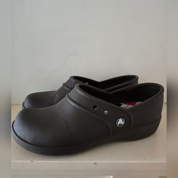 CROCS Neria Clogs Women Argyle Brown Garden Work Casual - Picture 3 of 8